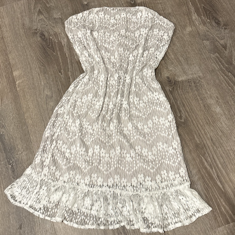 Boho white floral dress